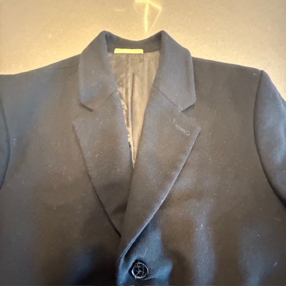 Men's Michael Kors 48R Wool Black 44" Length 3 Button Overcoat-Good Cond… - Picture 5 of 10